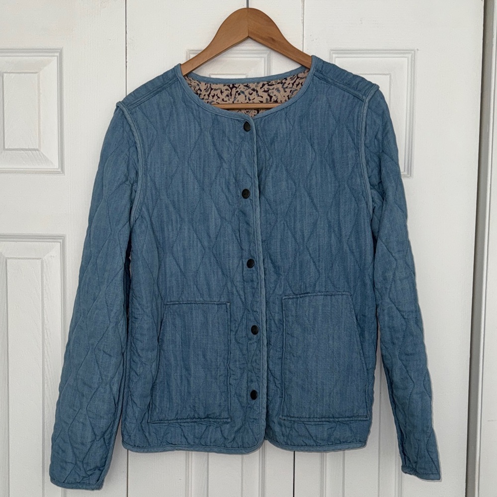 Carbon 2 Cobalt Women's Haven Reversible denim and quilted Jacket size medium